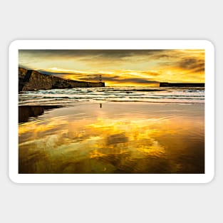 Sunrise at Seaham Pier and The Slope Sticker